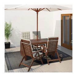 Фото5.Комплект садовый IKEA ÄPPLARÖ 691.567.96 (стол + 4 раскладные кресла ) коричневый