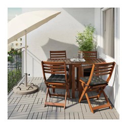 Фото4.Комплект садовий IKEA ÄPPLARÖ 398.984.45 (cтіл + 4 крісла) коричневий