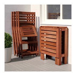 Фото2.Комплект садовий IKEA ÄPPLARÖ 398.984.45 (cтіл + 4 крісла) коричневий