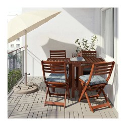 Фото1.Комплект садовый IKEA ÄPPLARÖ 091.835.71 (стол + 4 кресла) коричневый