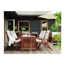 Фото4.Стол садовый с опущенной столешницей IKEA ÄPPLARÖ 402.085.31 коричневый