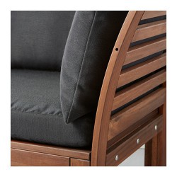 Фото2.3-местный диван + табурет д / ног коричневая морилка, подушки черные, APPLARO 990.547.44 IKEA