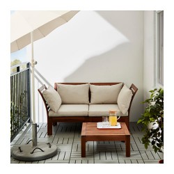 Фото1.2-местный садовый диван коричневый, подушки бежевые, APPLARO 790.203.21 IKEA