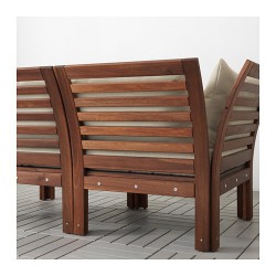 Фото7.2-местный садовый диван коричневый, подушки бежевые, APPLARO 790.203.21 IKEA