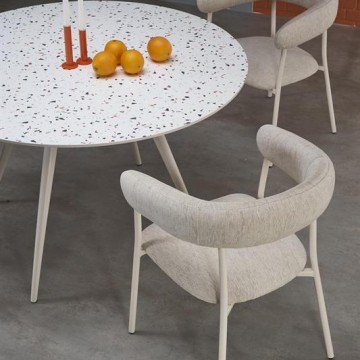 Фото4.Стіл ARAMIS, стільниця - терацо, ніжки - білий