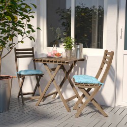 Фото3.Комплект садовий IKEA ASKHOLMEN (стіл +2 стільці) 892.861.41 світло-коричневий