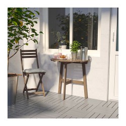 Фото2.Комплект садовий IKEA ASKHOLMEN (стіл +1 стілець) 492.861.76 світло-коричневий