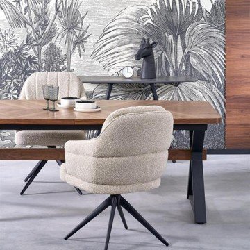 Фото7.Розкладний стіл BARON, горіх / чорний (2 шт. = 1 шт.)