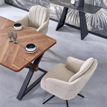 Фото6.Розкладний стіл BARON, горіх / чорний (2 шт. = 1 шт.)