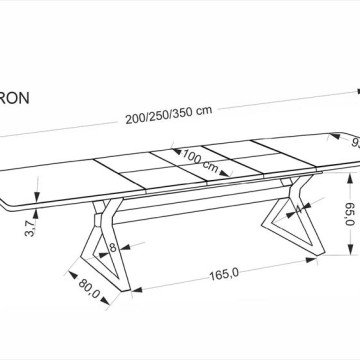 Фото3.Розкладний стіл BARON, горіх / чорний (2 шт. = 1 шт.)