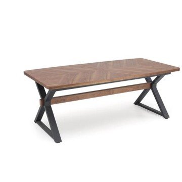 Фото4.Розкладний стіл BARON, горіх / чорний (2 шт. = 1 шт.)