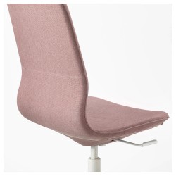 Фото5.Кресло IKEA LÅNGFJÄLL поворотное светло-розовый белый 992.525.41