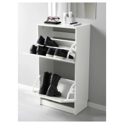 Фото1.Тумба для обуви IKEA BISSA белый 502.427.37