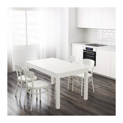 Фото1.Раскладной стол белый 140/180 / 220x84 BJURSTA 402.047.45 IKEA