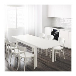 Фото3.Раскладной стол белый 140/180 / 220x84 BJURSTA 402.047.45 IKEA