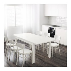 Фото2.Раскладной стол белый 140/180 / 220x84 BJURSTA 402.047.45 IKEA