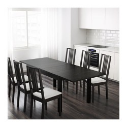 Фото3.Раскладной стол темно-коричневый 140/180 / 220x84 BJURSTA 301.162.64 IKEA