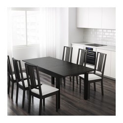 Фото2.Раскладной стол темно-коричневый 140/180 / 220x84 BJURSTA 301.162.64 IKEA