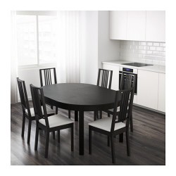 Фото2.Раскладной стол коричнево-черный 115/166 BJURSTA 201.167.78 IKEA