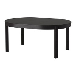 Фото6.Раскладной стол коричнево-черный 115/166 BJURSTA 201.167.78 IKEA