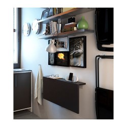 Фото4.Стол пристенный откидной темно-коричневый 90x50 BJURSTA 802.175.24 IKEA