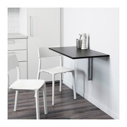 Фото1.Стол пристенный откидной темно-коричневый 90x50 BJURSTA 802.175.24 IKEA