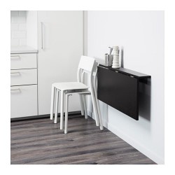 Фото2.Стол пристенный откидной темно-коричневый 90x50 BJURSTA 802.175.24 IKEA