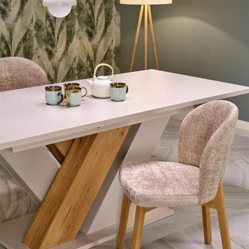 Фото2.Раскладной стол BRANDON 160-200/90 см кашемир/кремонский дуб