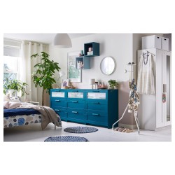 Фото3.Комод темно-зелений синій BRIMNES IKEA 603.349.77