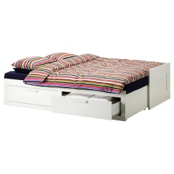 Фото1.Рама кровати белая BRIMNES IKEA 002.287.05