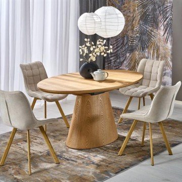 Фото1.Стіл Calypso з овальною стільницею та конічною ніжкою – це елегантний предмет меблів, який поєднує с