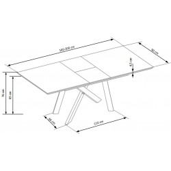 Фото1.Комплект обідній HALMAR стіл CAPITAL  і стільці K-272 160-200/90/76 см. Дуб Золотий-Чорний