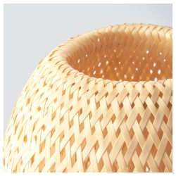 Фото1.Торшер, никелированный, бамбуковый ротанг BOJA IKEA 801.522.78