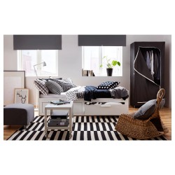 Фото3.Рама кровати белая / матрас среде-твердый Malfors BRIMNES IKEA 191.299.32