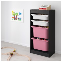 Фото1.Стеллаж, чорний, рожевий TROFAST IKEA 092.286.35