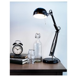 Фото4.Настольная лампа черная FORSÅ IKEA 001.467.76