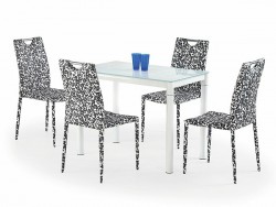 Фото1.Стеклянный обеденный стол Halmar Argus 100x60x75 см Молочный/Белый