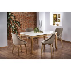 Фото1.Обідній стіл розкладний Halmar DONOVAN 140÷210/90/76 см білий-дуб натуральний