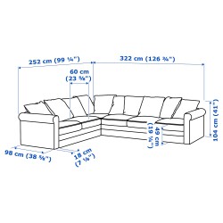 Фото5.Диван 5-місний кутовий  GRONLID Ikea Inseros білий 792.546.83