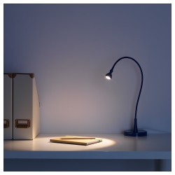 Фото2.Светодиодная настольная лампа синяя JANSJÖ IKEA 003.999.24