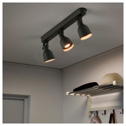 Фото1.Подвесной светильник, 3 лампы, темно-серый HEKTAR IKEA 502.974.85