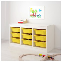 Фото1.Стеллаж, белый, желтый TROFAST IKEA 492.284.69