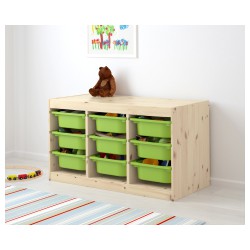 Фото1.Стеллаж, сосна, зеленый TROFAST IKEA 591.029.97