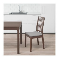 Фото1.Крісло коричневе сидіння світло-сіре EKEDALEN 803.410.19 IKEA