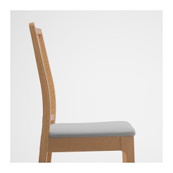 Фото3.Кресло дуб сиденья светло-серое EKEDALEN 403.410.21 IKEA