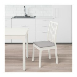 Фото1.Кресло белое сиденья светло-серое EKEDALEN 603.410.15 IKEA