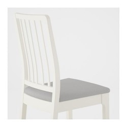Фото2.Кресло белое сиденья светло-серое EKEDALEN 603.410.15 IKEA