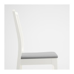 Фото3.Кресло белое сиденья светло-серое EKEDALEN 603.410.15 IKEA