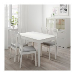 Фото1.Раскладной стол белый 120 / 180x80 EKEDALEN 703.408.07 IKEA