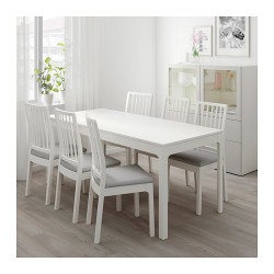 Фото2.Розкладний стіл білий 120/180x80  EKEDALEN  703.408.07 IKEA